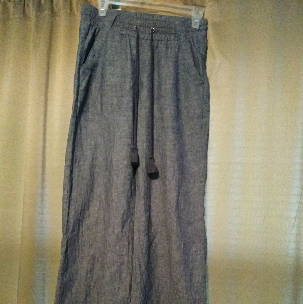 Adjustable Waist❣️ Like new❣️Linen like denim pants❣️